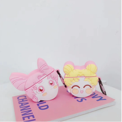 Sailor Moon's Chibi Moon and Sailor Venus Silicone AirPods Case - phosos store
