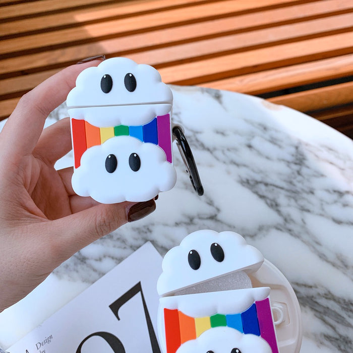 Rainbow Clouds Silicone AirPods Case - phosos store