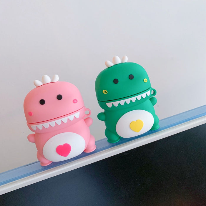 Heart Dinosaur Silicone AirPod Cases - phosos store