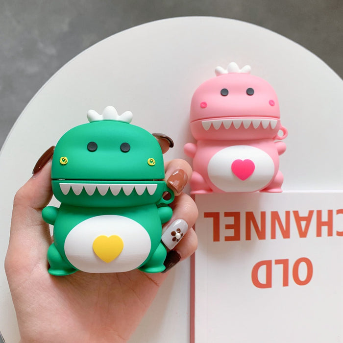 Heart Dinosaur Silicone AirPod Cases - phosos store