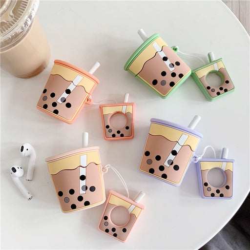 Milk Tea Silicone AirPods Case - phosos store