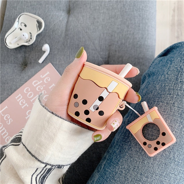 Milk Tea Silicone AirPods Case - phosos store